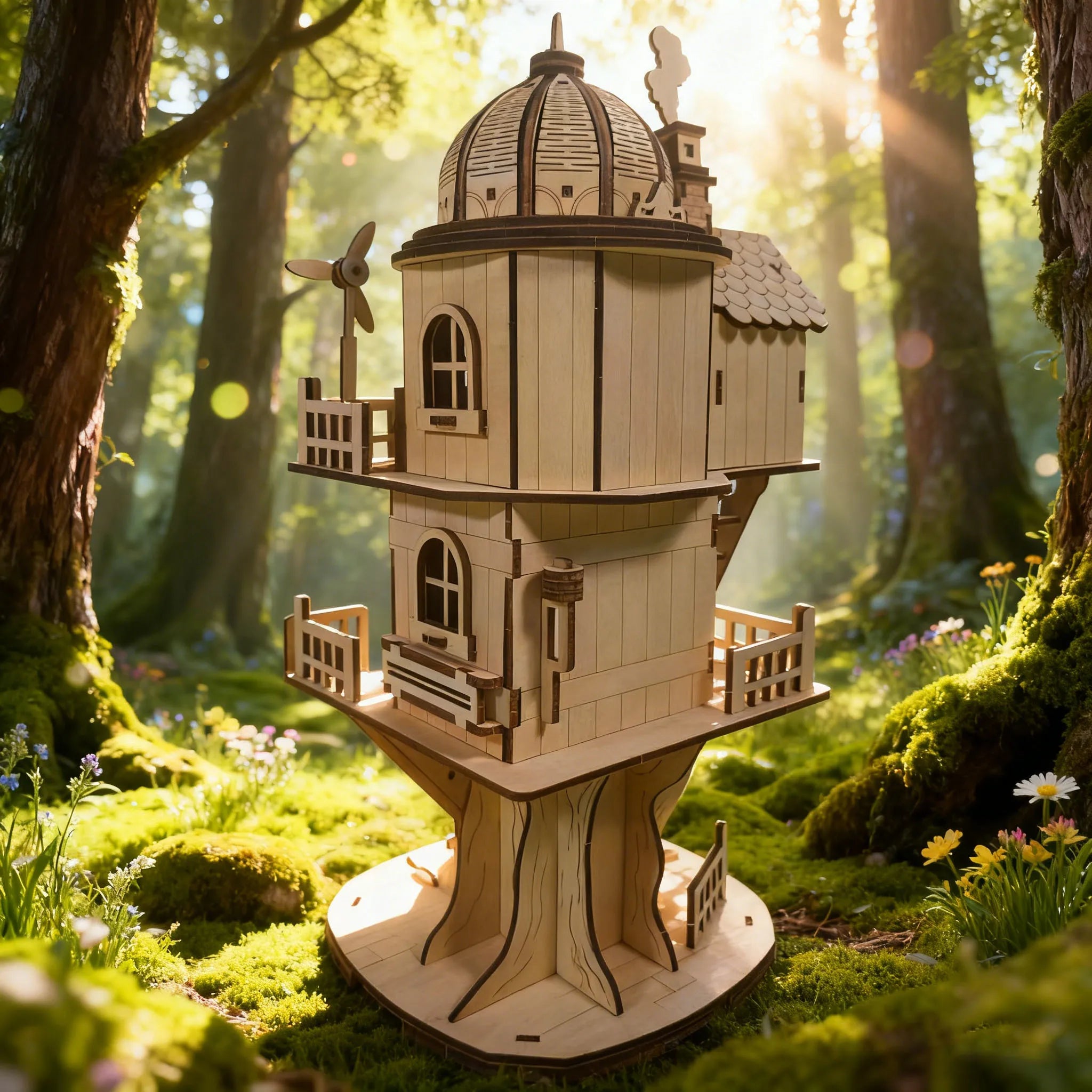 Wooden Treehouse 3D Puzzle Model DIY Construction Kit Creative Treehouse Building Set Home Decor Handcrafted Model