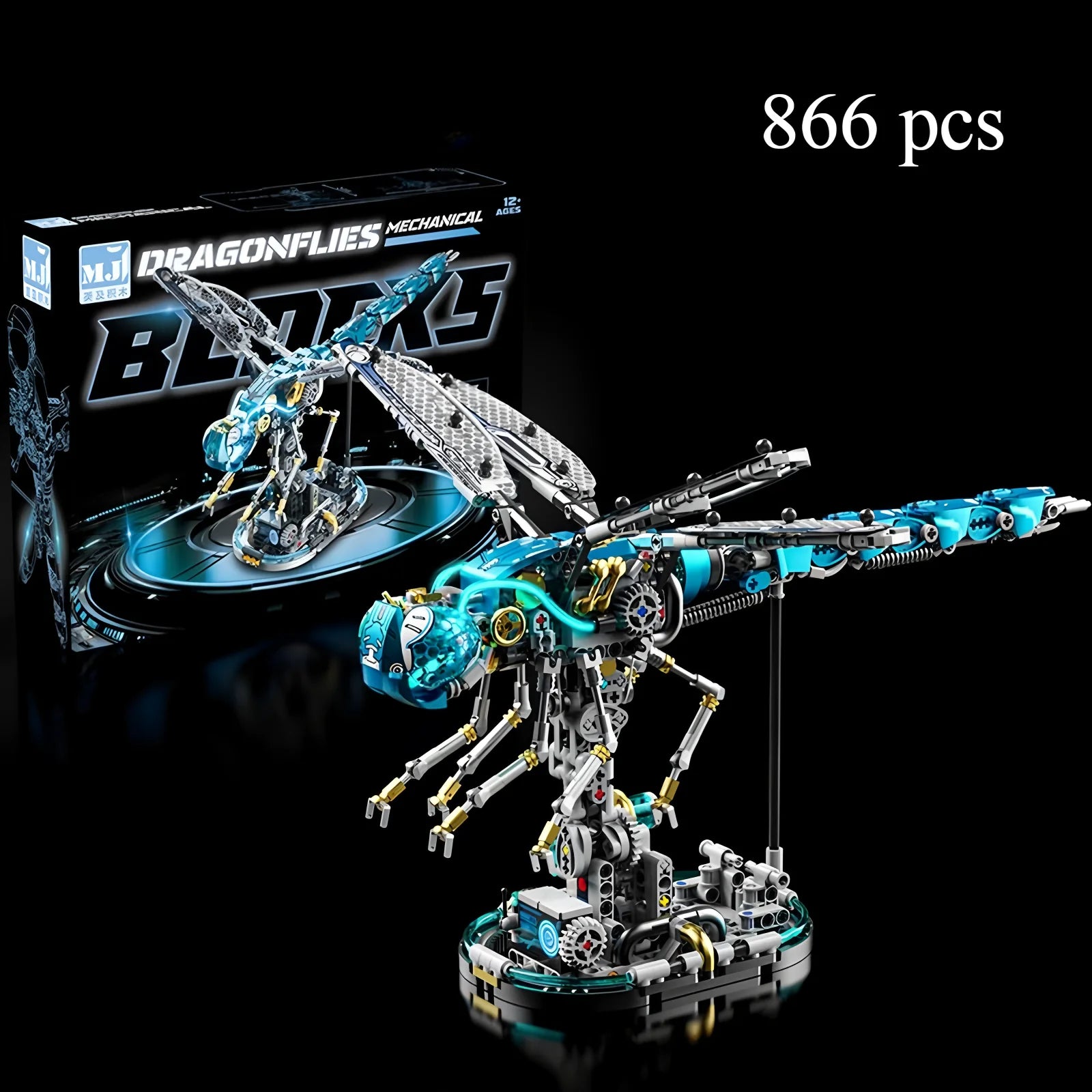 866 pcs  Dragonfly building blocks model Children's mechanical building blocks Scientific building blocks educational toys gift