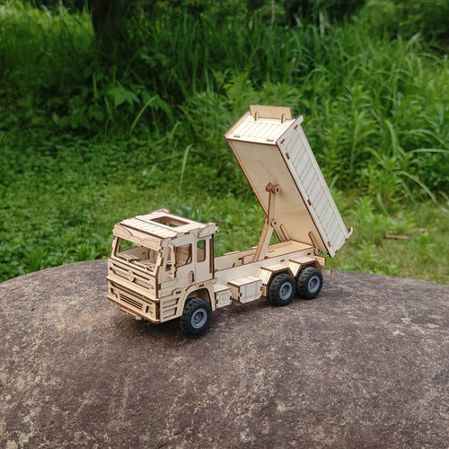 Build Your Own Heavy Truck 3D Wooden Puzzle Model Kit - A Fun And Educational DIY Gift