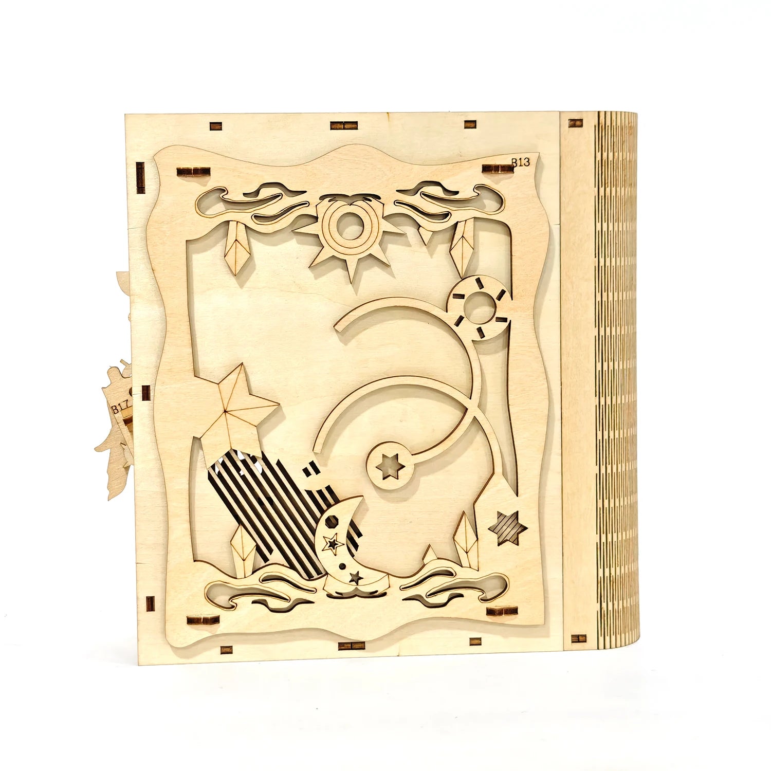 3D Vintage Magic Wooden Puzzle Book Model Kit - Wooden Home Decor - Fun Desktop Bookshelf Decoration - Building Party Game - Eng